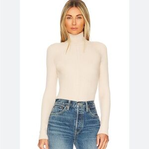 House of Harlow 1960 Peyton Turtleneck Sweater ribbed fitted size XS cream